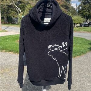 Abercrombie Kids Black Fleece Hoodie with Moose Design
